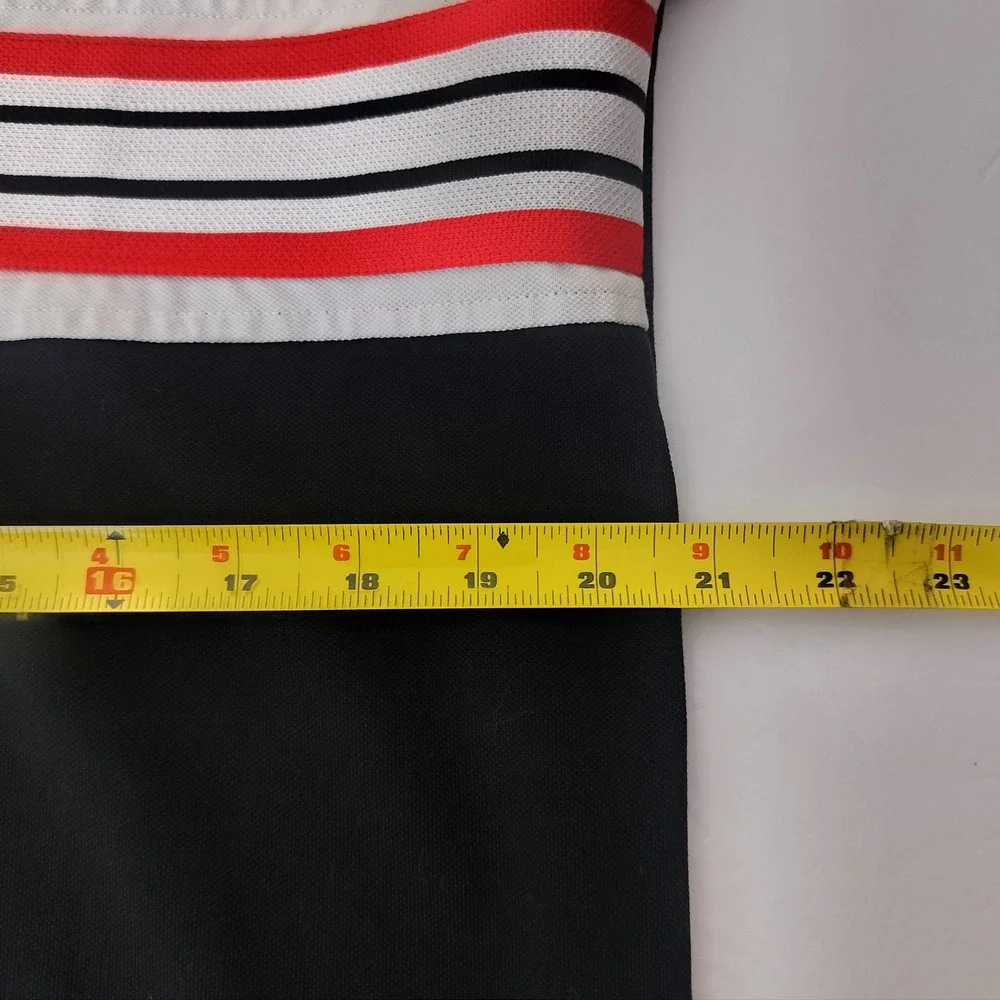 Gucci Mens Interlocking‎ G Striped Polo Shirt Black Red White Short Sleeve